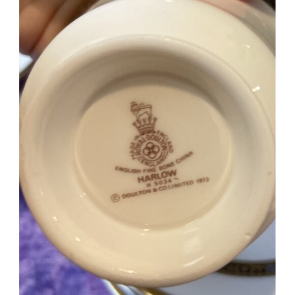 Royal Doulton Fine Bone China Harlow Tea Cup Cups Saucers Plate 1973 Set Of 4 - Picture 3 of 3